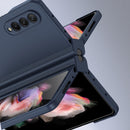 For Samsung Galaxy Z Fold3 5G Pen Slot Oil-sprayed PC+Tempered Film Phone Case(Blue)