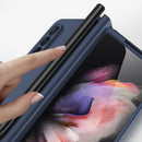 For Samsung Galaxy Z Fold3 5G Pen Slot Oil-sprayed PC+Tempered Film Phone Case(Transparent)