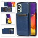 For Samsung Galaxy A53 5G Solid Color PC + TPU Protective Case with Holder & Card Slots(Blue)