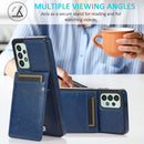 For Samsung Galaxy A53 5G Solid Color PC + TPU Protective Case with Holder & Card Slots(Blue)