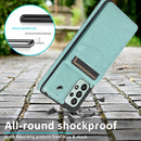 For Samsung Galaxy A53 5G Solid Color PC + TPU Protective Case with Holder & Card Slots(Green)