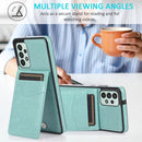 For Samsung Galaxy A53 5G Solid Color PC + TPU Protective Case with Holder & Card Slots(Green)