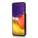 For Samsung Galaxy A73 5G Solid Color PC + TPU Protective Case with Holder & Card Slots(Black)