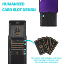 For Samsung Galaxy A73 5G Solid Color PC + TPU Protective Case with Holder & Card Slots(Black)