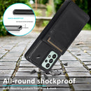 For Samsung Galaxy A73 5G Solid Color PC + TPU Protective Case with Holder & Card Slots(Black)