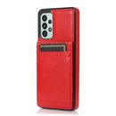 For Samsung Galaxy A73 5G Solid Color PC + TPU Protective Case with Holder & Card Slots(Red)