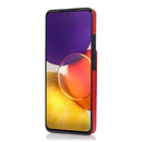 For Samsung Galaxy A73 5G Solid Color PC + TPU Protective Case with Holder & Card Slots(Red)
