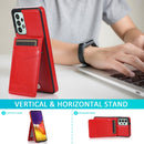 For Samsung Galaxy A73 5G Solid Color PC + TPU Protective Case with Holder & Card Slots(Red)
