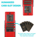 For Samsung Galaxy A73 5G Solid Color PC + TPU Protective Case with Holder & Card Slots(Red)
