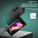 For Samsung Galaxy Z Fold3 5G Colorful Gradient Tempered Film Integrated Phone Case(Cyan)