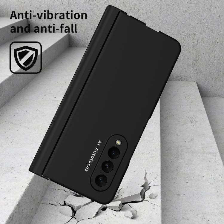 For Samsung Galaxy Z Fold3 5G 360 Full Body Hinge Flip Phone Case with Pen Slot(Black)