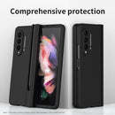 For Samsung Galaxy Z Fold3 5G 360 Full Body Hinge Flip Phone Case with Pen Slot(Black)