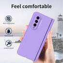For Samsung Galaxy Z Fold3 5G 360 Full Body Hinge Flip Phone Case with Pen Slot(Purple)