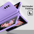 For Samsung Galaxy Z Fold3 5G 360 Full Body Hinge Flip Phone Case with Pen Slot(Purple)