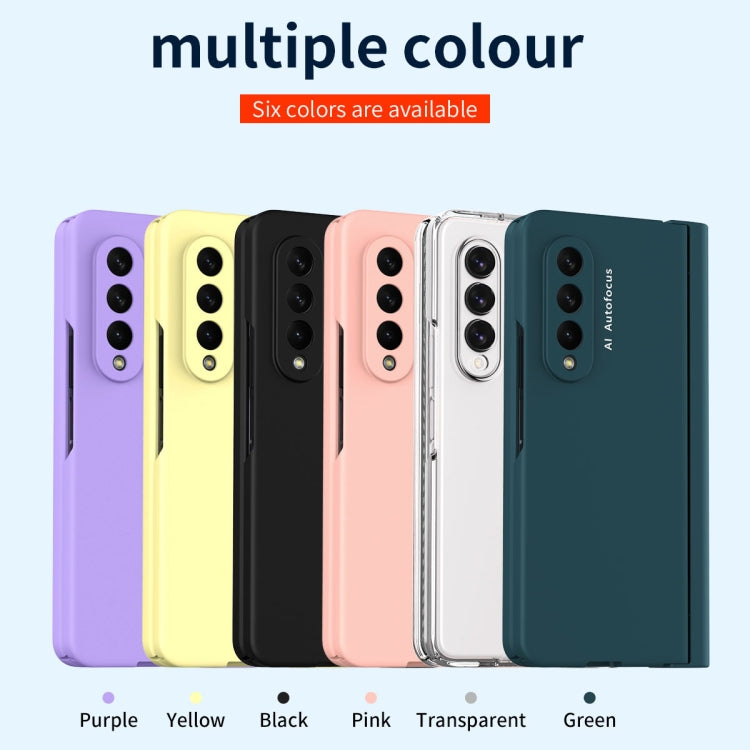 For Samsung Galaxy Z Fold3 5G 360 Full Body Hinge Flip Phone Case with Pen Slot(Black)