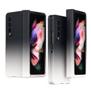 For Samsung Galaxy Z Fold3 5G Gradient Color Hinge Flip Phone Case without Film(Black White)