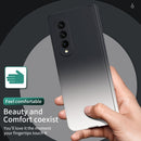 For Samsung Galaxy Z Fold3 5G Gradient Color Hinge Flip Phone Case without Film(Black White)