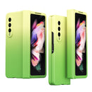 For Samsung Galaxy Z Fold3 5G Gradient Color Hinge Flip Phone Case Without Film(Green)