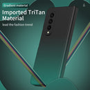 For Samsung Galaxy Z Fold3 5G Gradient Color Hinge Flip Phone Case Without Film(Black Green)