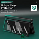 For Samsung Galaxy Z Fold3 5G Gradient Color Hinge Flip Phone Case Without Film(Black Green)