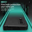 For Samsung Galaxy Z Fold3 5G Gradient Color Hinge Flip Phone Case Without Film(Black Green)