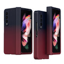For Samsung Galaxy Z Fold3 5G Gradient Color Hinge Flip Phone Case Without Film(Blue Red)