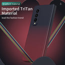 For Samsung Galaxy Z Fold3 5G Gradient Color Hinge Flip Phone Case Without Film(Blue Red)