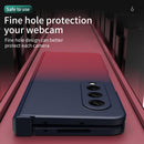 For Samsung Galaxy Z Fold3 5G Gradient Color Hinge Flip Phone Case Without Film(Blue Red)