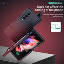 For Samsung Galaxy Z Fold3 5G Gradient Color Hinge Flip Phone Case Without Film(Blue Red)
