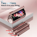 For Samsung Galaxy Z Fold3 5G 360 Full Body Electroplating Hinge Phone Case with Stylus(Pink)