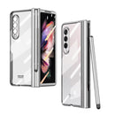 For Samsung Galaxy Z Fold3 5G 360 Full Body Electroplating Hinge Phone Case with Stylus(Silver)