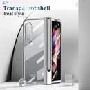 For Samsung Galaxy Z Fold3 5G 360 Full Body Electroplating Hinge Phone Case with Stylus(Silver)