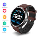 W3 1.3 inch Screen Leather Watch Band Smart Health Watch, Support Dynamic Heart Rate, HRV Health Index, ECG Monitoring, Blood Pressure(Coffee)
