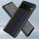 For Google Pixel 7 Pro 5G Ultra-thin Carbon Fiber Texture Splicing Phone Case(Blue)