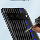 For Google Pixel 7 Pro 5G Ultra-thin Carbon Fiber Texture Splicing Phone Case(Blue)
