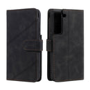 For Samsung Galaxy S22 5G Skin Feel Card Slot Leather Phone Case(Black)