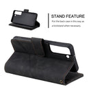 For Samsung Galaxy S22 5G Skin Feel Card Slot Leather Phone Case(Black)