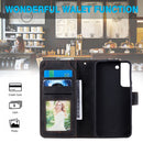 For Samsung Galaxy S22 5G Skin Feel Card Slot Leather Phone Case(Black)