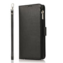 For Samsung Galaxy S21+ 5G Microfiber Zipper Horizontal Flip Leather Case(Black)