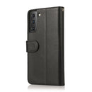 For Samsung Galaxy S21+ 5G Microfiber Zipper Horizontal Flip Leather Case(Black)