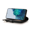 For Samsung Galaxy S21+ 5G Microfiber Zipper Horizontal Flip Leather Case(Black)