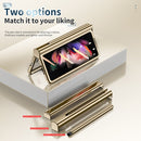 For Samsung Galaxy Z Fold3 5G Electroplating Hinge Phone Case with Stylus(Gold)