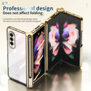 For Samsung Galaxy Z Fold3 5G Electroplating Hinge Phone Case with Stylus(Gold)