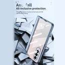 For Samsung Galaxy Z Fold3 5G Electroplating Hinge Phone Case with Stylus(Gold)