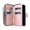 For Samsung Galaxy S22 5G 9 Card Slots Zipper Wallet Bag Leather Phone Case(Rose Gold)