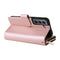 For Samsung Galaxy S22 5G 9 Card Slots Zipper Wallet Bag Leather Phone Case(Rose Gold)