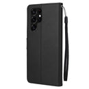 For Samsung Galaxy S22 Ultra 5G 3 Card Slots Multifunctional Leather Phone Case(Black)