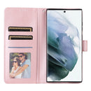 For Samsung Galaxy S22 Ultra 5G 3 Card Slots Multifunctional Leather Phone Case(Rose Gold)