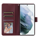 For Samsung Galaxy S22 Ultra 5G 3 Card Slots Multifunctional Leather Phone Case(Wine Red)