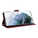 For Samsung Galaxy S22 Ultra 5G 3 Card Slots Multifunctional Leather Phone Case(Wine Red)
